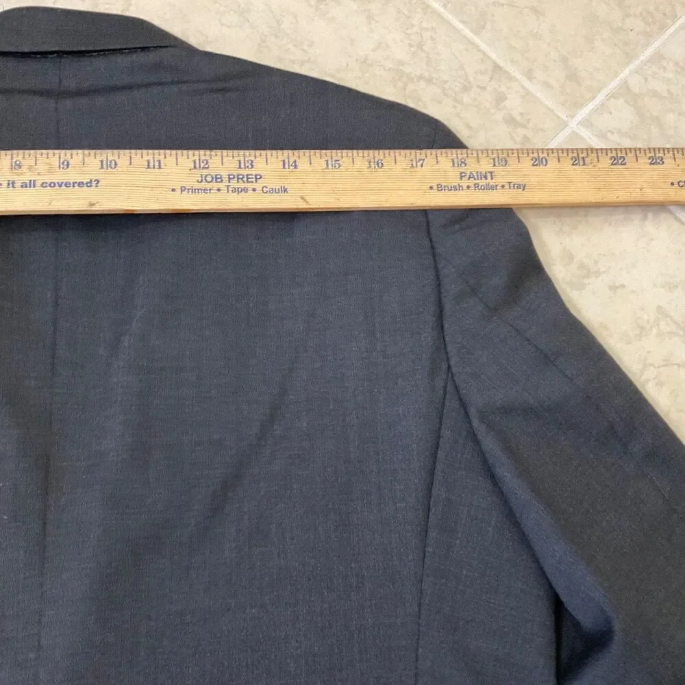 Brooks Brothers Mens  Estrato Trabaldo Togna Blazer Italy 40R Charcoal Black  *